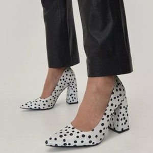 Nasty Gal Polka Dot Satin Heels